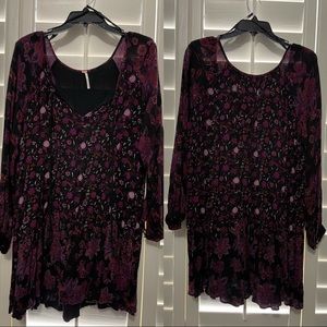 Free People Floral Babydoll Dress Size M